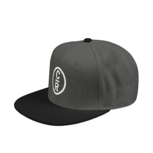 Embroidered City Logo Snapback Hat — Modern Urban Streetwear Cap